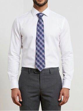 Plaid Blue and Purple Men's Tie | Jones New York | 100% Silk